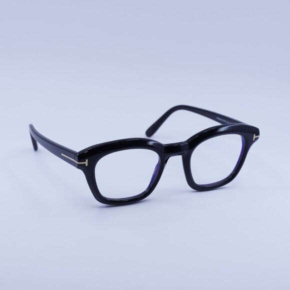 Tom Ford FT5961-B 001 Eyeglasses Black 49mm Square Frame, Blue Light Block Lens - Picture 5 of 9